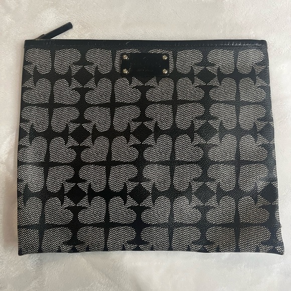 kate spade Handbags - Kate Spade Pebbled Ace Of Spades Large Zippered Pouch